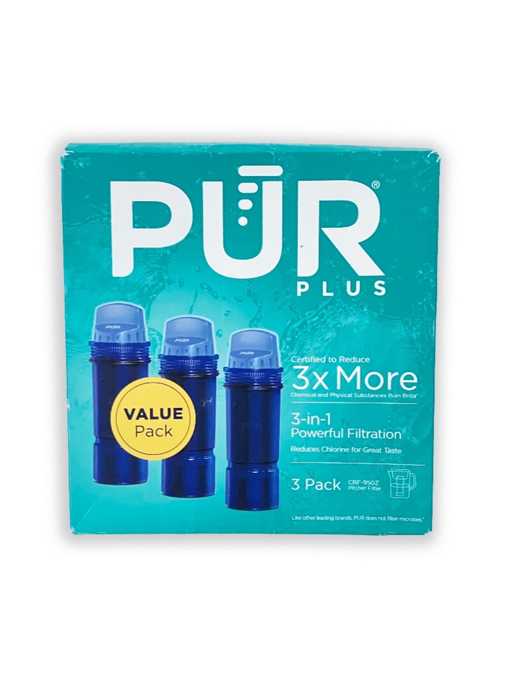 PUR Plus Water Filter Pitcher Replacement 3-Pack NEW sealed Box